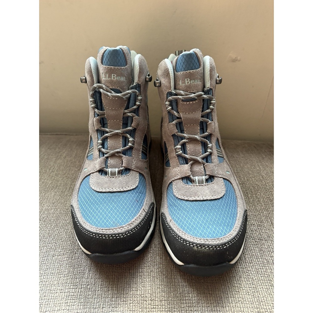 LL Bean Womens Trail Model 4 Hiking Boots 4" Mid  Sz 9 Gray Blue NWOB - Picture 2 of 9